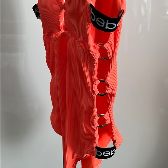 BEBE NWOT Fluorescent Orange Cut-Out One Piece Swimsuit, Size L - Picture 6 of 14